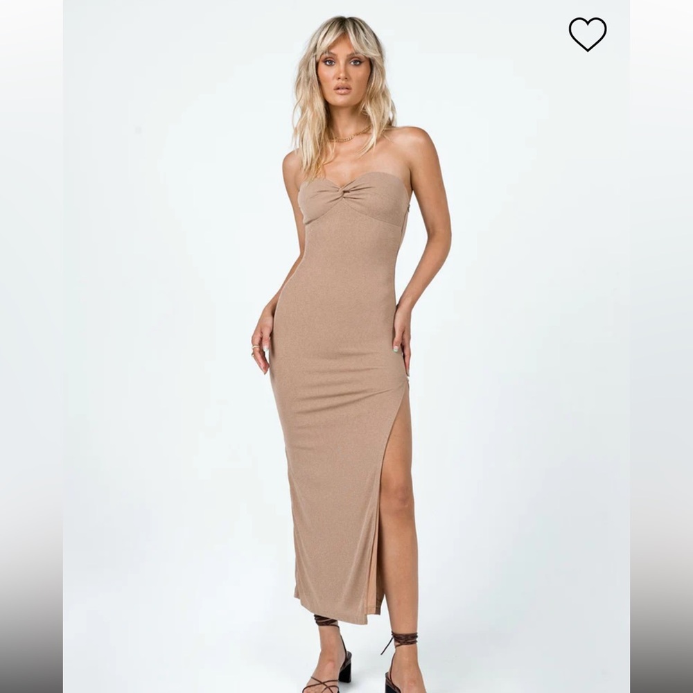 Princess Polly HENRIETTE MIDI DRESS BEIGE